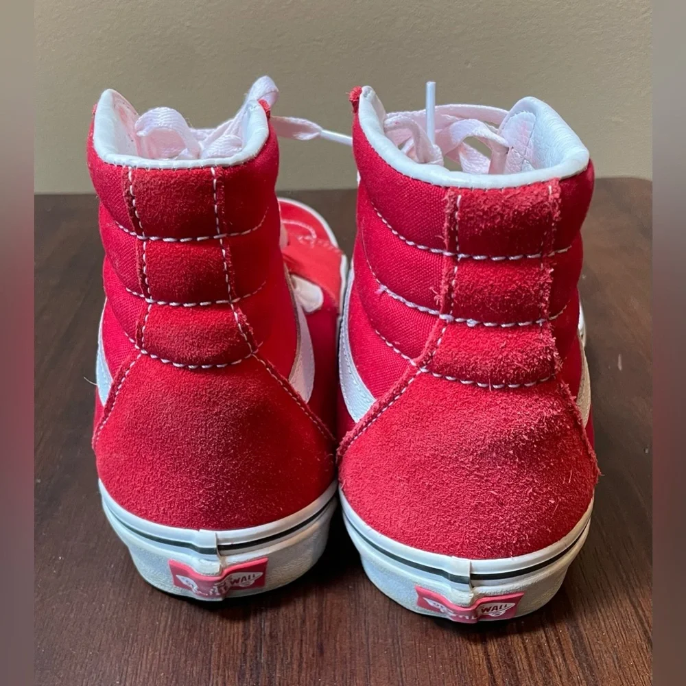 Vans * Sk8-Hi Shoes / Hi-Top Sneakers, Red / White, Men’s  8.5 / Women’s 10